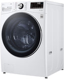 LG - 27 in. 5.0 cu. ft. Mega Capacity White Smart Front Load Washing Machine and LG - 4.2 Cu. Ft. Compact White Electric Dryer