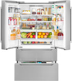 Cosmo - 22.5 cu. ft. 4-Door French Door Refrigerator with Pull Handle in Stainless Steel, Counter Depth | COS-FDR225RHSS-G