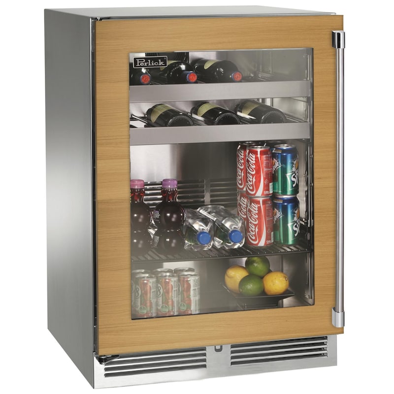 Perlick - 24" Signature Series Outdoor Beverage Center with fully integrated panel-ready glass door, with lock - HP24BO