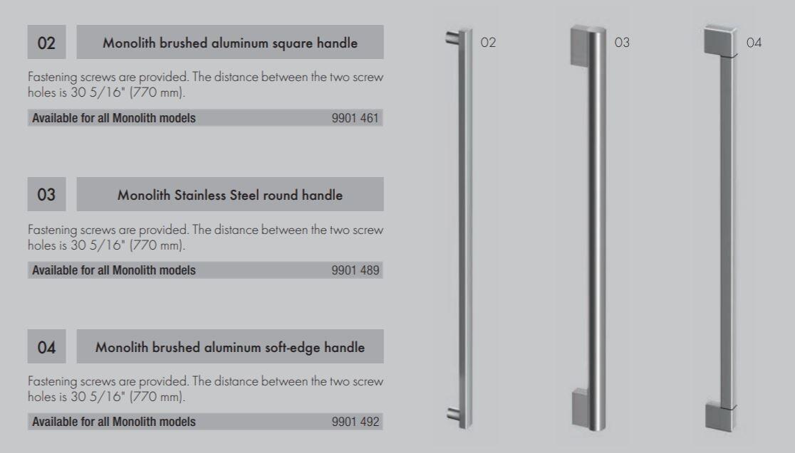 9901492 Monolith Brushed Aluminum Soft-Edge Handle (Handle sold individually)