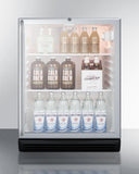 Summit | 24" Built-In Commercial Beverage Center with 5.5 Cu. Ft. Capacity, Adjustable Glass Shelves, Double Pane Tempered Glass Door, Door Lock, Automatic Defrost, ETL-S Listed to ANSI-NSF Standard 7, and ADA Compliant | SCR600BGLBISHADA