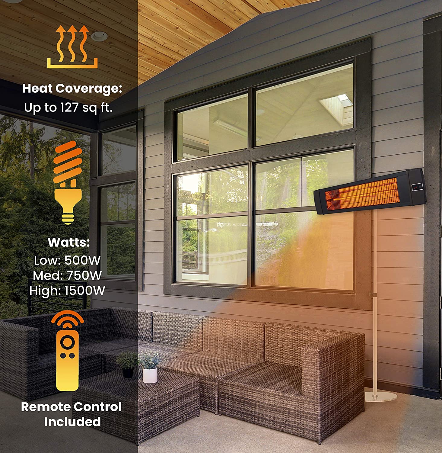 Hanover Electric Outdoor Heaters HAN1041ICBLK SD