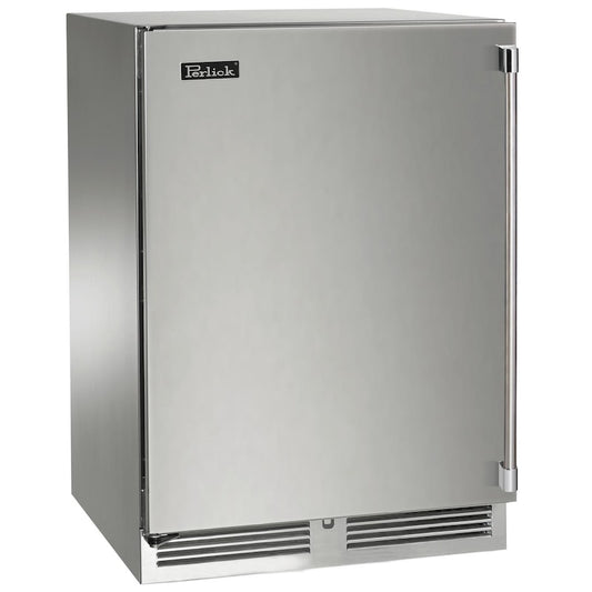 Perlick - 24" Signature Series Marine Grade Refrigerator with stainless steel solid door, with lock - HP24RM