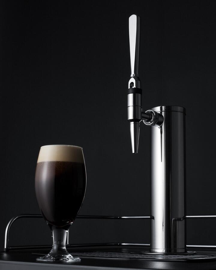 Summit | 24" Wide Nitro-Infused Coffee Dispenser in Black Exterior with Complete Stainless Steel Stout Style Tap Kit and Nitrogen Tank Included | SBC635M7NCF