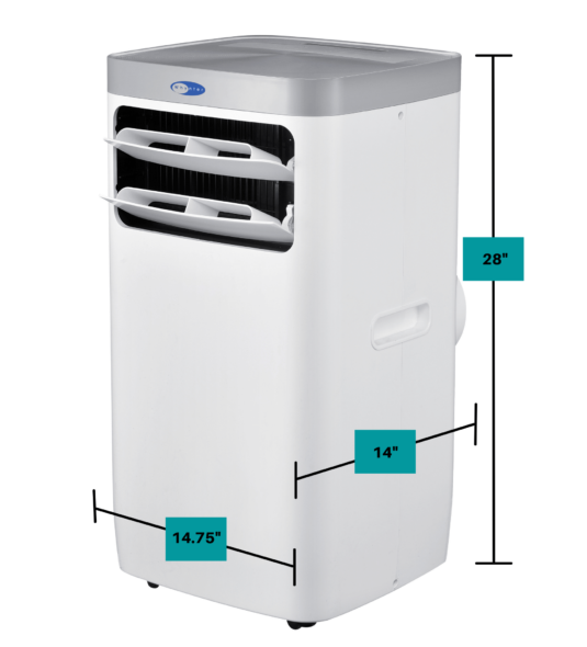 Whynter - ARC-115WG 11,000 BTU (6,800 BTU SACC) Compact Portable Air Conditioner, Dehumidifier, and Fan with Remote Control, up to 400 sq ft in White/Grey | ARC-115WG