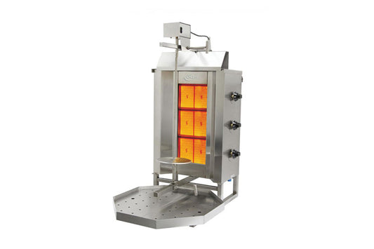 Axis - Commercial - 39" Gas Gyro Machine, 88 lbs Capacity, (3) Individual Controlled Infrared Burners - AX-VB3