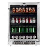 Whynter - BBR-148SB 24 inch Built-In 140 Can Undercounter Stainless Steel Beverage Refrigerator with Reversible Door, Digital Control, Lock and Carbon Filter  | BBR-148SB