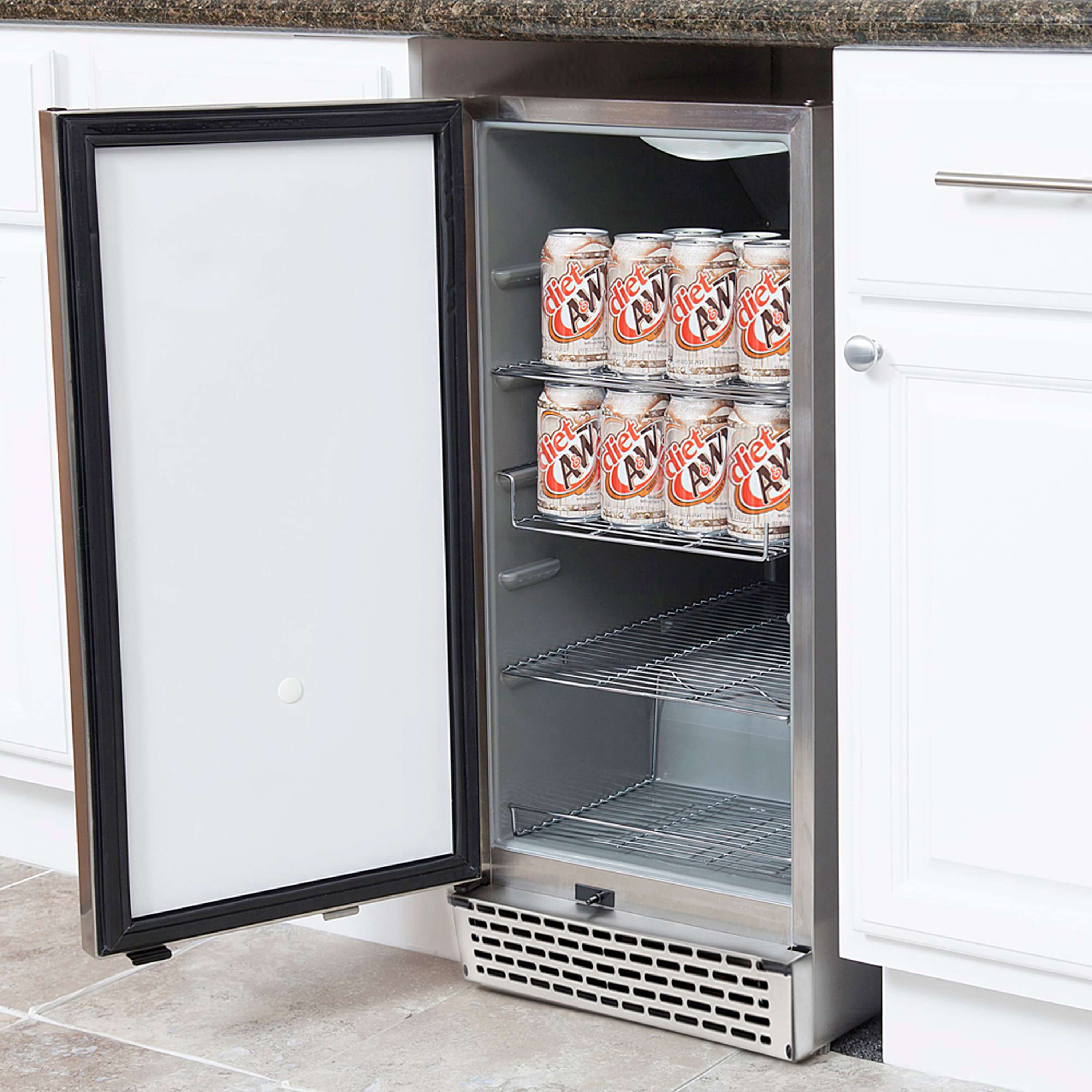 Whynter - Stainless Steel 3.2 cu. ft. Indoor / Outdoor Beverage Refrigerator | BOR-326FS