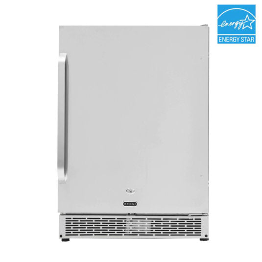 Whynter - 24 - inch Built-in Outdoor 5.3 cu.ft. Beverage Refrigerator Cooler Full Stainless Steel Exterior with Lock and Caster Wheels | BOR-53024-SSW