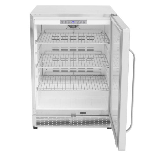 Whynter - 24 - inch Built-in Outdoor 5.3 cu.ft. Beverage Refrigerator Cooler Full Stainless Steel Exterior with Lock and Caster Wheels | BOR-53024-SSW