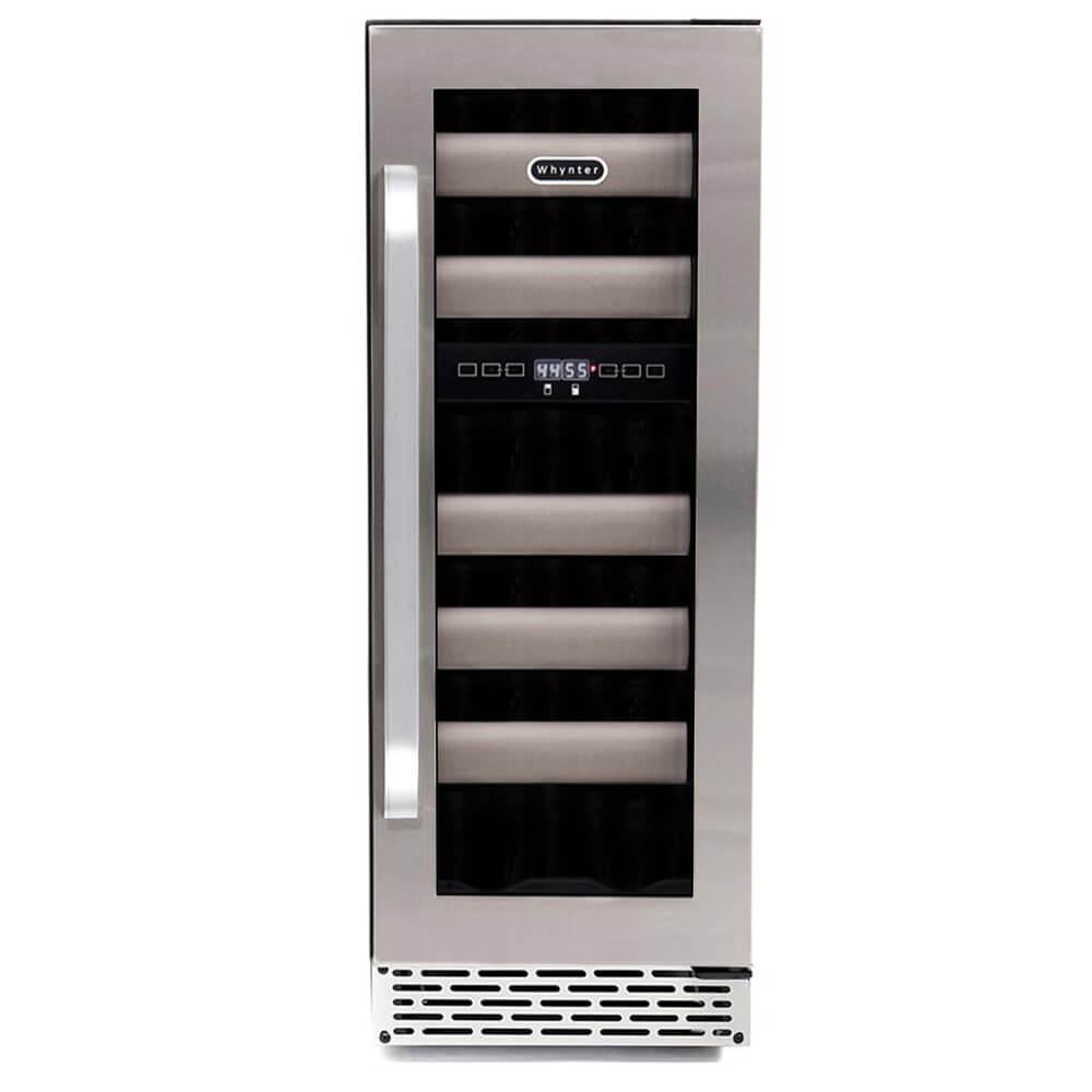 Whynter - Elite 17 Bottle Seamless Stainless Steel Door Dual Zone Built-in Wine Refrigerator | BWR-171DS