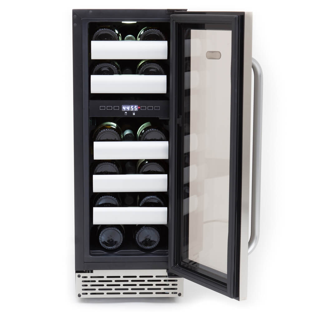 Whynter - Elite 17 Bottle Seamless Stainless Steel Door Dual Zone Built-in Wine Refrigerator | BWR-171DS