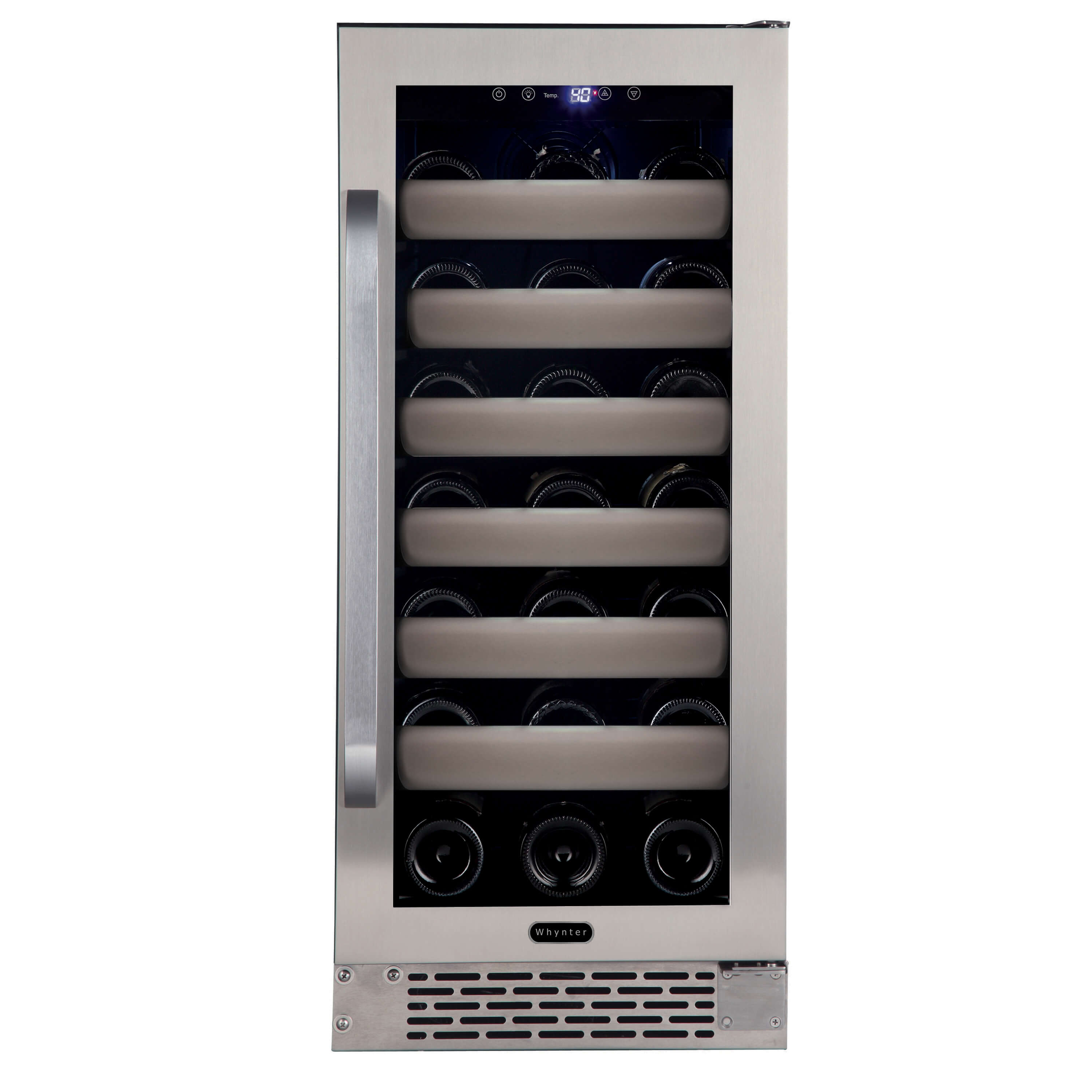 Whynter - Elite 40 Bottle Seamless Stainless Steel Door Dual Zone Built-in Wine Refrigerator | BWR-401DS