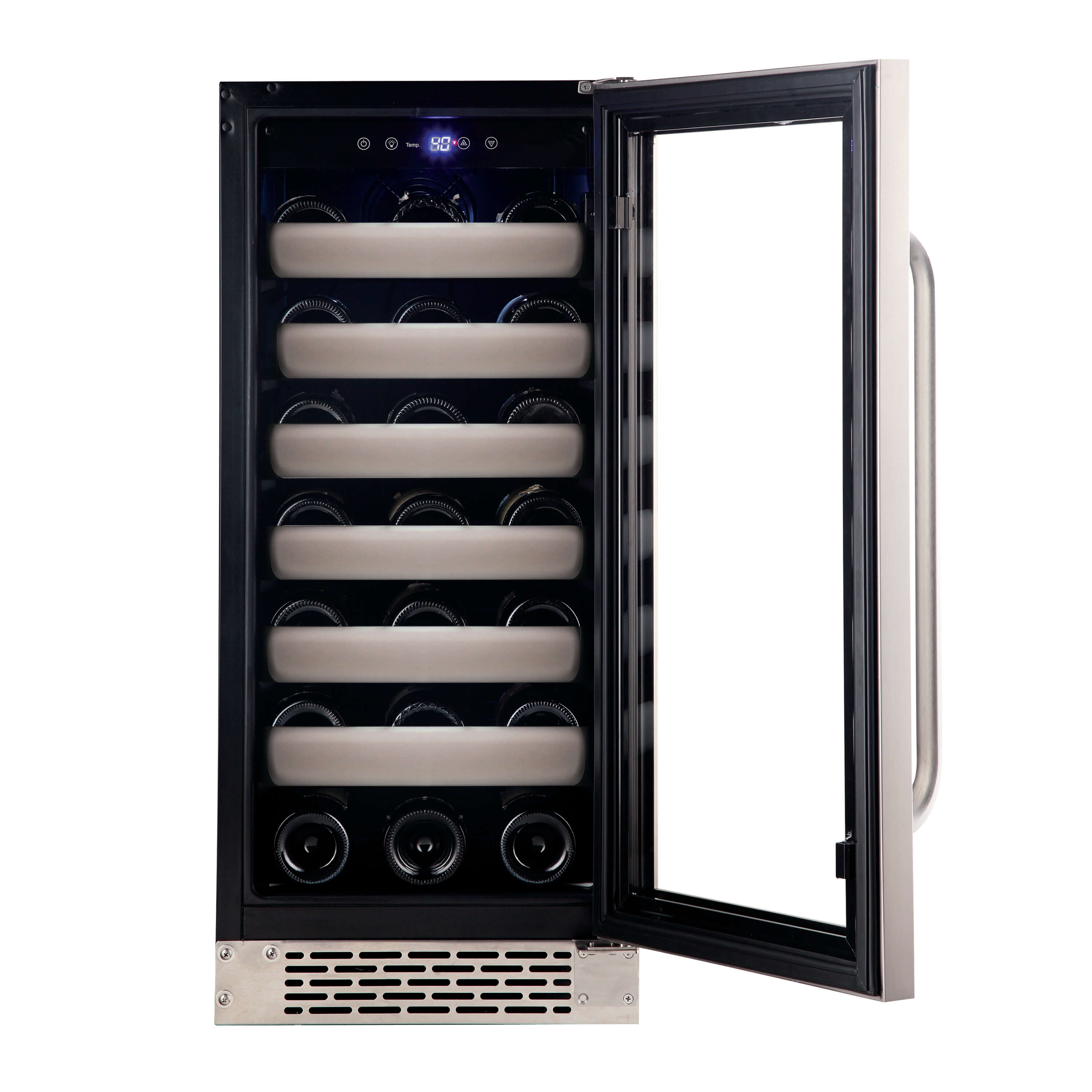 Whynter - Elite 40 Bottle Seamless Stainless Steel Door Dual Zone Built-in Wine Refrigerator | BWR-401DS