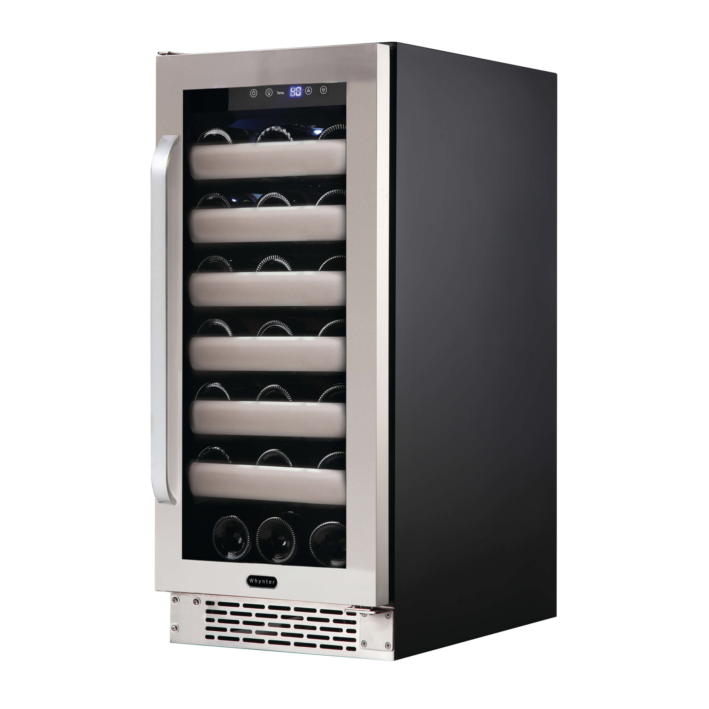 Whynter - Elite 40 Bottle Seamless Stainless Steel Door Dual Zone Built-in Wine Refrigerator | BWR-401DS