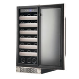 Whynter - Elite 33 Bottle Seamless Stainless Steel Door Single Zone Built-in Wine Refrigerator | BWR-331SL