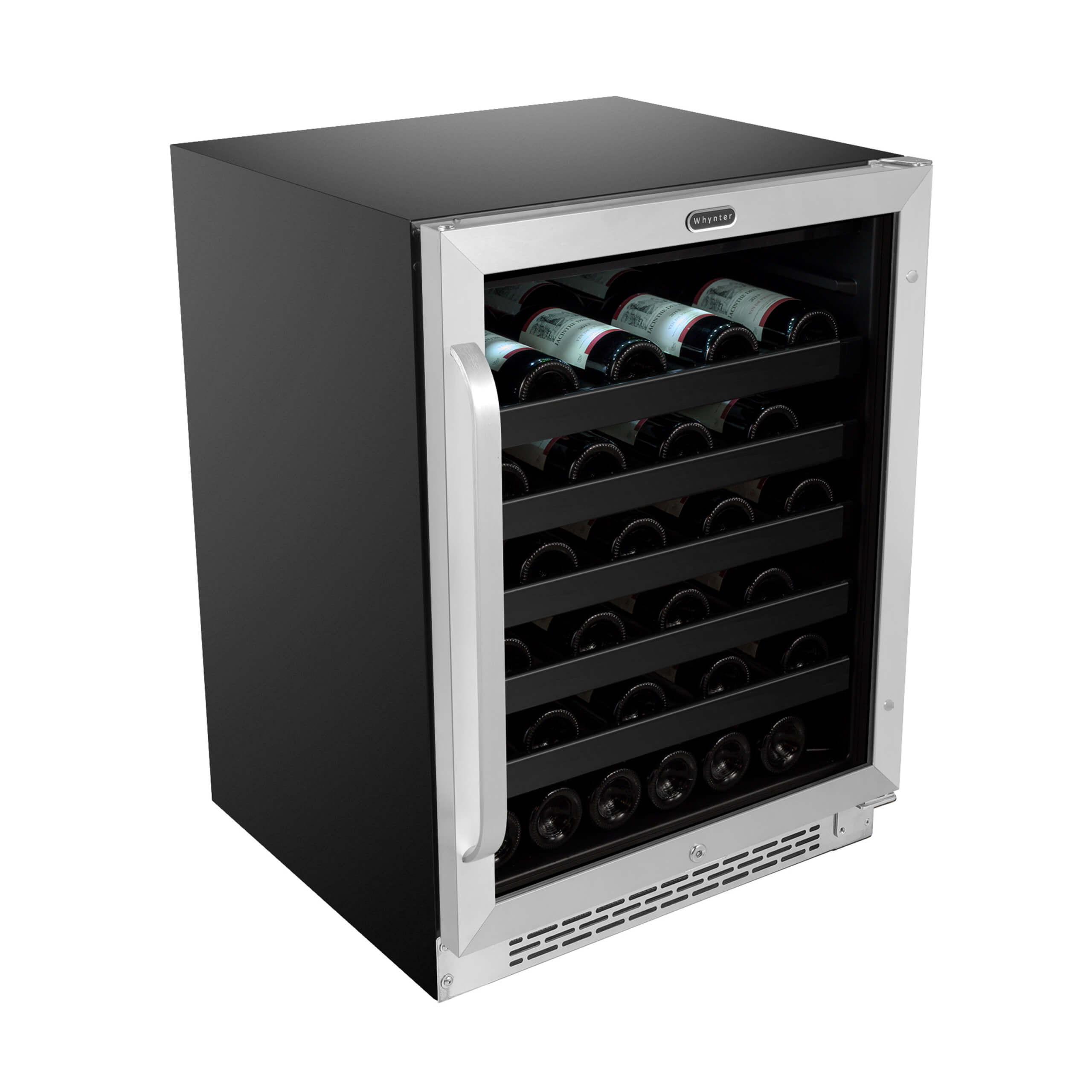 Whynter - BWR-408SB 24 inch Built-In 46 Bottle Undercounter Stainless Steel Wine Refrigerator with Reversible Door, Digital Control, Lock and Carbon Filter  | BWR-408SB