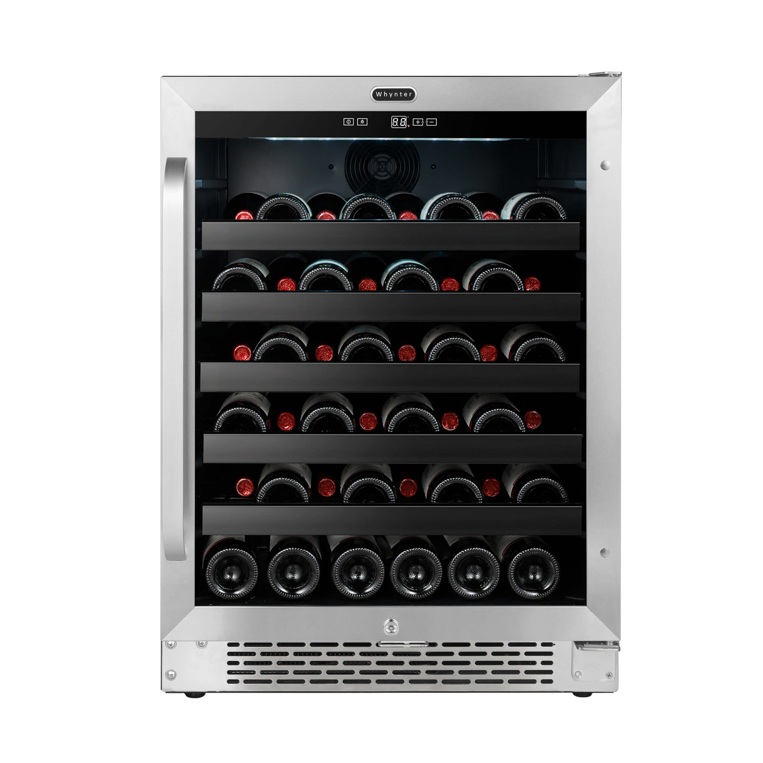 Whynter - BWR-408SB 24 inch Built-In 46 Bottle Undercounter Stainless Steel Wine Refrigerator with Reversible Door, Digital Control, Lock and Carbon Filter  | BWR-408SB