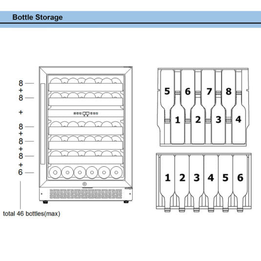 Whynter - 46 bottle Dual Temperature Zone Built-In Wine Refrigerator | BWR-462DZ