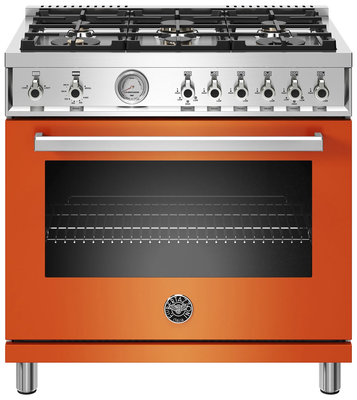 Bertazzoni | 36" Professional Series range - Gas oven - 6 brass burners | PROF366GASART