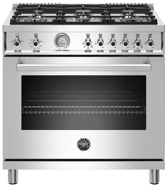 Bertazzoni | 36" Professional Series range - Gas oven - 6 brass burners | PROF366GASXT