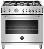 Bertazzoni | 36" Professional Series range - Gas oven - 6 brass burners - LP version | PROF366GASXTLP