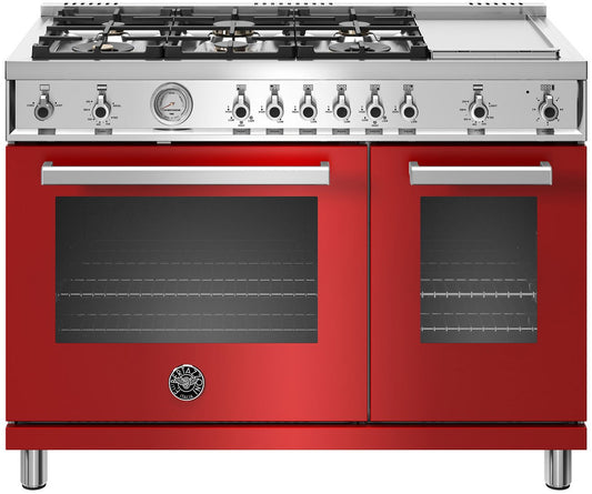 Bertazzoni | 48" Professional Series range - Gas Oven - 6 brass burners + griddle | PROF486GGASROT