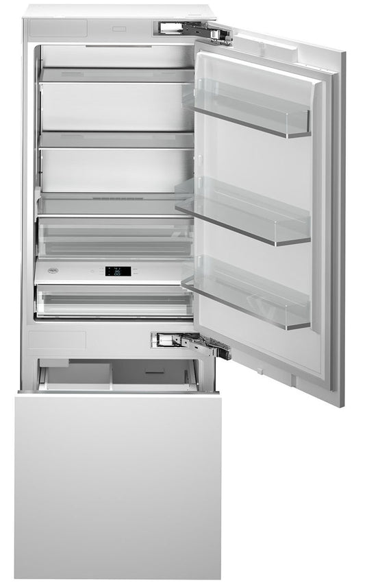 Bertazzoni | 30" Built-in refrigerator - Panel ready - Premium model - with automatic ice maker and internal water dispenser - reversible doors | REF30BMBZPNV