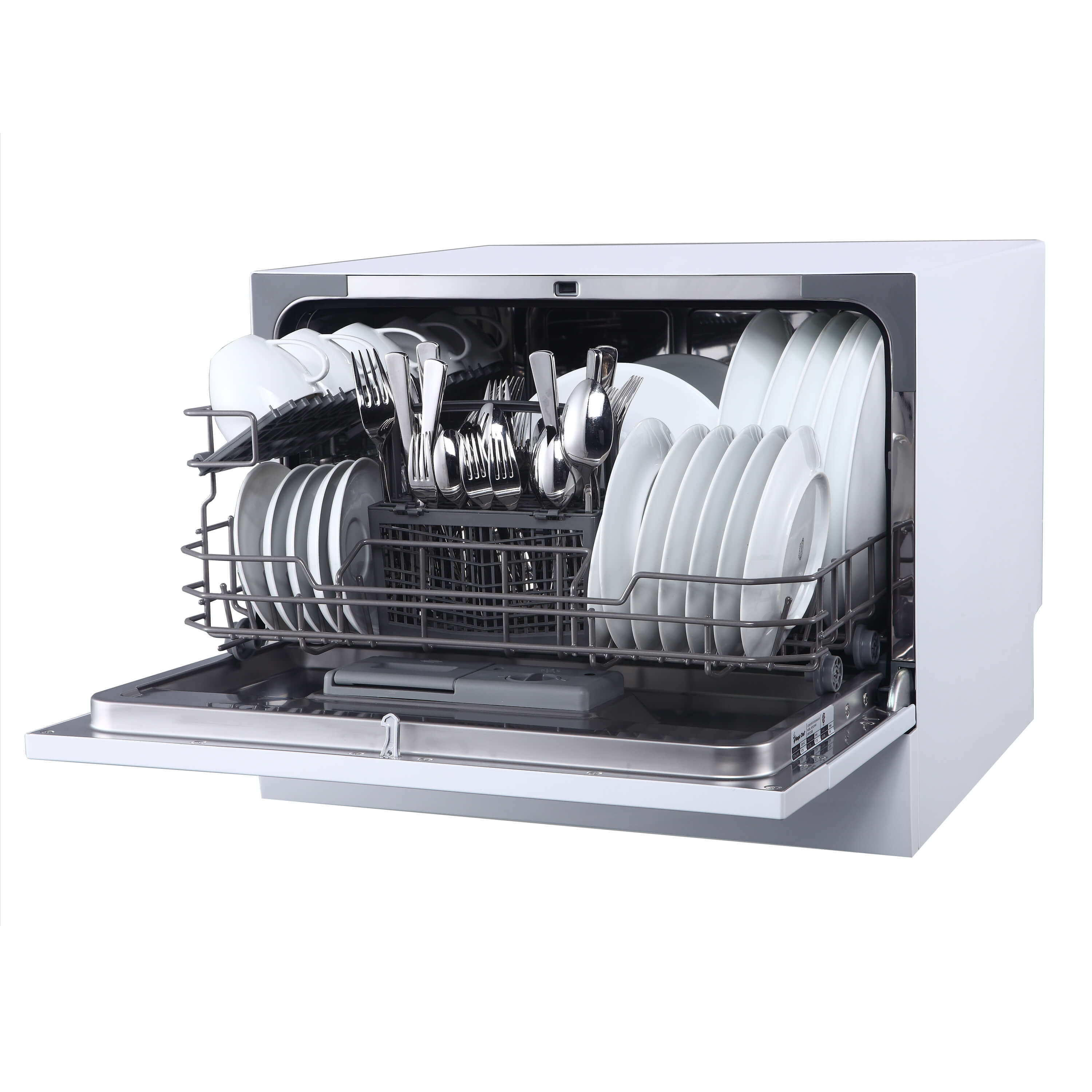 Whynter - Countertop Portable Dishwasher 6 place setting LED Energy Star - White  | CDW-6831WES