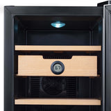 Whynter - 1.2 cu. ft. Stainless Steel Digital Control and Display Cigar Humidor with Spanish Cedar Shelves | CHC-123DS