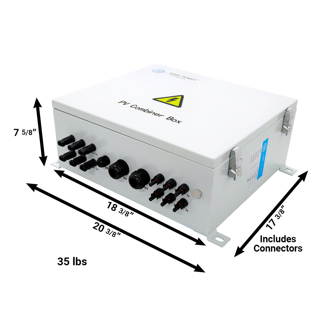 Aims Power - DC Combiner Box 1200 Amp 6 Inputs 20kW Prewired - COM6IN-120A0