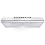 Cosmo - 5MU30 30 in. Under Cabinet Range Hood with Ducted / Ductless Convertible Duct, Slim Kitchen Stove Vent with, 3 Speed Exhaust Fan, Reusable Filter and LED Lights in Stainless Steel | COS-5MU30