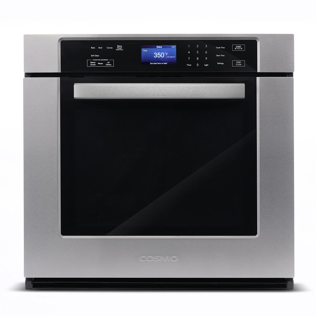 Cosmo - 30 in. 5 cu. ft. Single Electric Wall Oven with True European Convection and Self Cleaning in Stainless Steel | COS-30ESWC