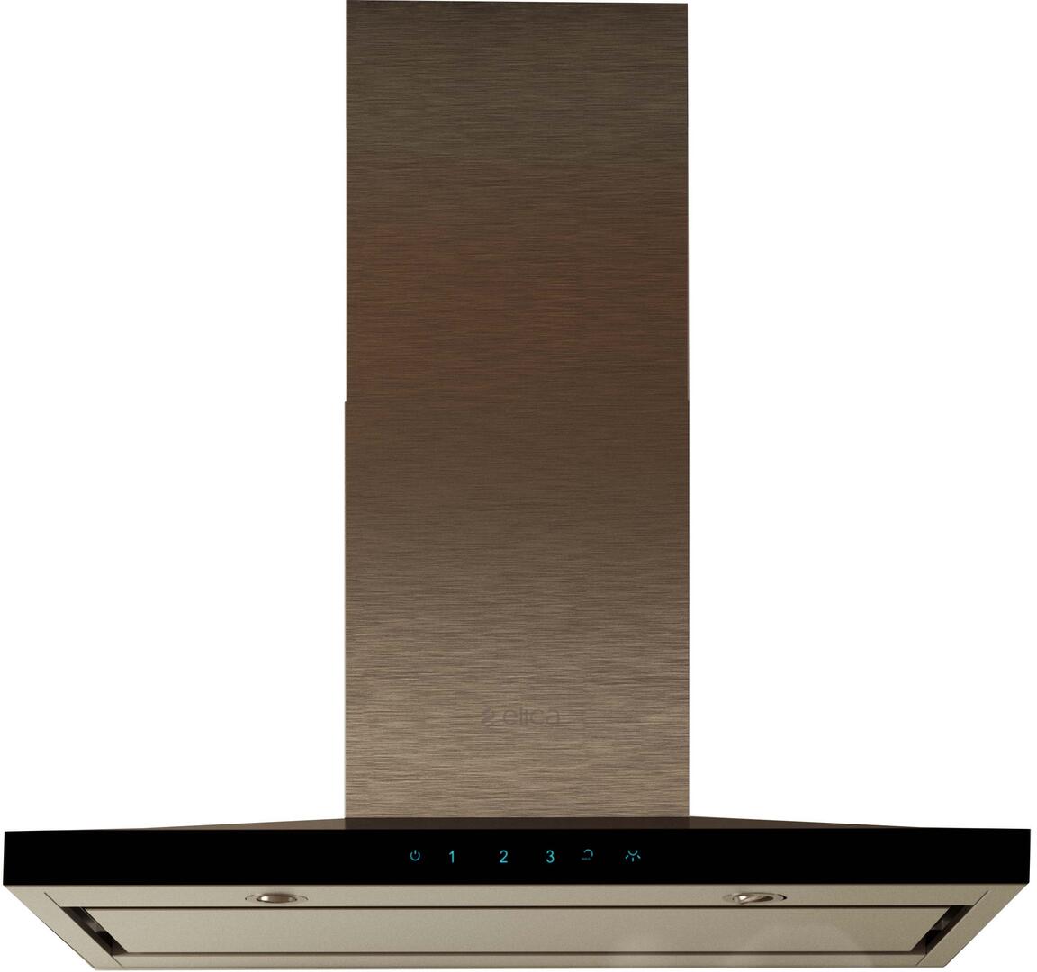 Elica - LUGANO - Techne - 30" W x 19 11/16" D x 5" H, Stainless & Black Glass - Wall Mount Hoods | ELG630S3