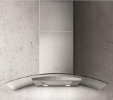 Elica - POTENZA - Comfort - 30" W x 19 11/16" D x 1 15/16" H, Stainless + Clear Glass  - Wall Mount Hoods | EPT430S2