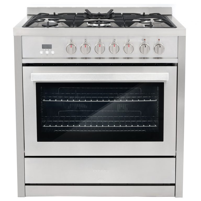 Cosmo - Commercial-Style 36 in. 3.8 cu. ft. Single Oven Dual Fuel Range with 8 Function Convection Oven in Stainless Steel | COS-F965NF