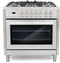 Cosmo - Commercial-Style 36 in. 3.8 cu. ft. Single Oven Dual Fuel Range with 8 Function Convection Oven in Stainless Steel | F965