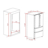 FORNO - Bovino 33inch Counter Depth 19 Cu.Ft. French Door No Frost Refrigerator Stainless Steel | FFFFD1907-33SB