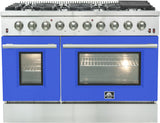 FORNO - Galiano Gold 36"/48" Professional Freestanding Gas/Dual Fuel Range | 6-8 Italian Sealed Burner | White, Blue, Red, Black Door Color | FFSGS6244 & FFSGS6156