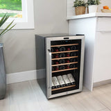 Whynter - 34 Bottle Freestanding Stainless Steel Refrigerator with Display Shelf and Digital Control | FWC-341TS