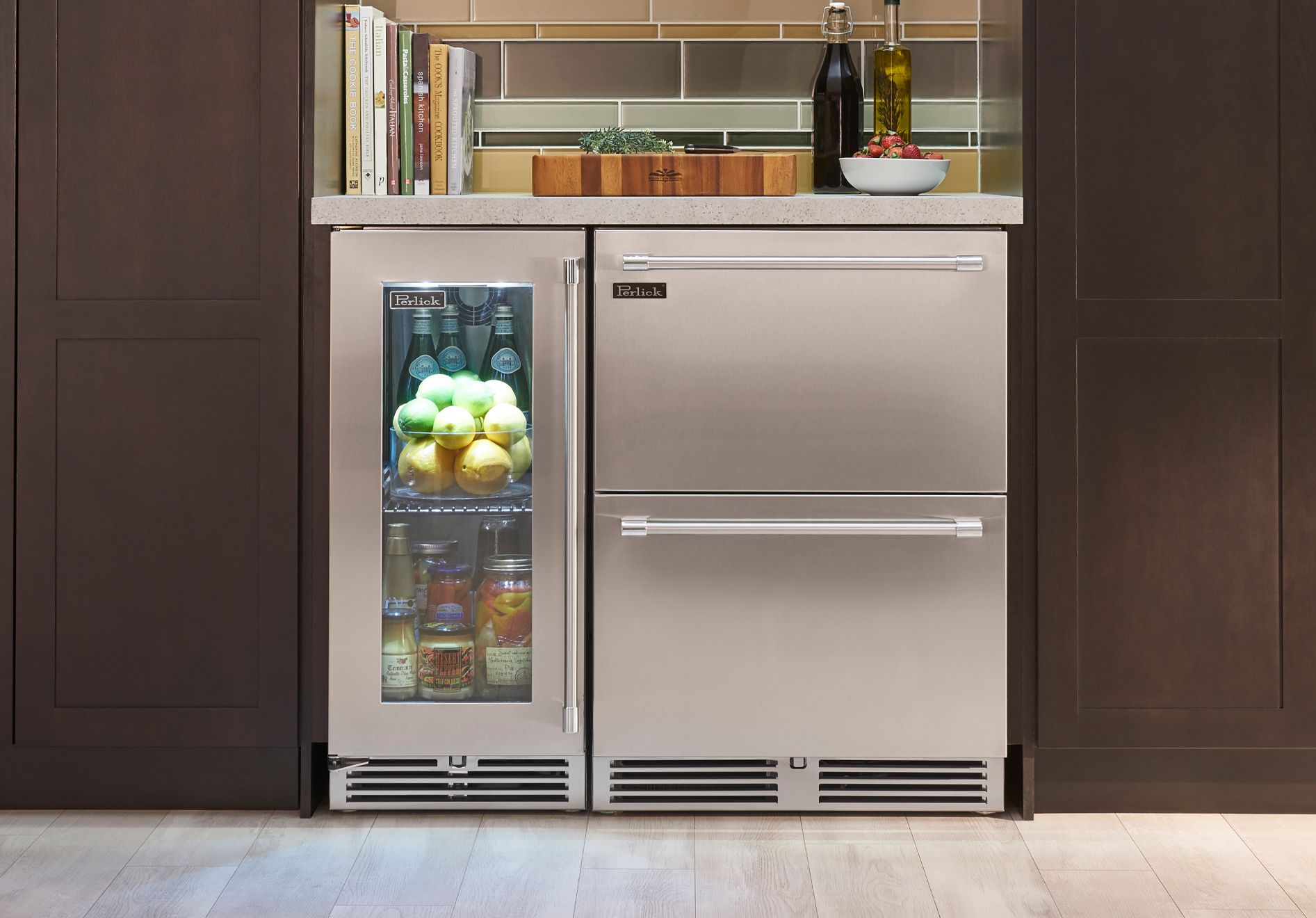 Perlick - 15" Signature Series Indoor Refrigerator with stainless steel glass door,  - HP15RS-4