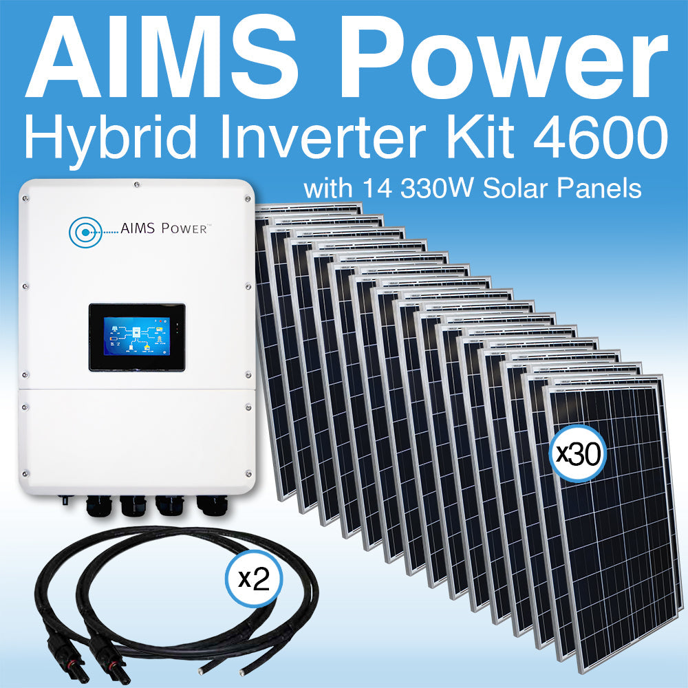 Aims Power - 4600 WATT HYBRID Inverter with 4,620 Watts of Solar - KITHY46SOL