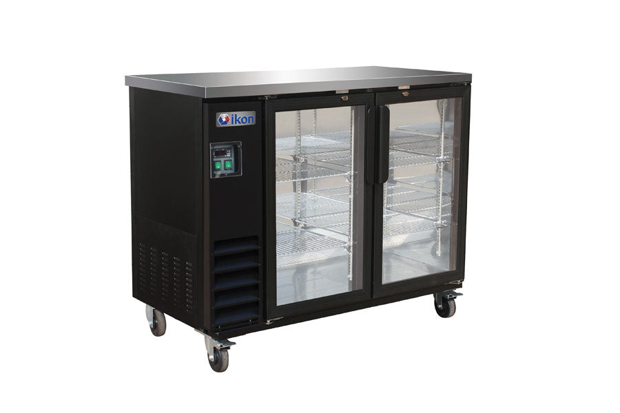 IKON  - Commercial - 49" Two Section Back Bar Cooler with Glass Door, 10.45 cu. ft. - IBB49-2G-24