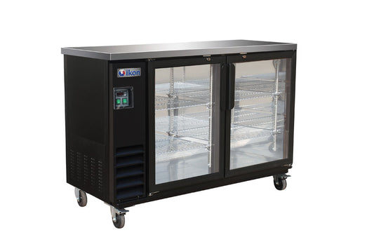 IKON  - Commercial - 61" Two Section Back Bar Cooler with Glass Door, 14.16 cu. ft. - IBB61-2G-24SD