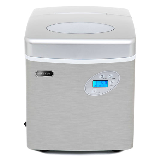 Whynter - Portable Ice Maker with 49lb Capacity Stainless Steel with Water Connection | IMC-491DC