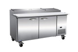 IKON  - Commercial - 70" Two Section Refrigerated Pizza Prep Table, 22 cu. ft. - IPP71