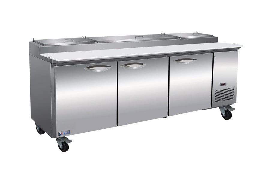 IKON  - Commercial - 94" Three Section Refrigerated Pizza Prep Table, 32 cu. ft. - IPP94