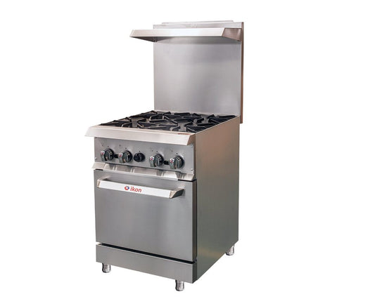 IKON COOKING - Commercial - 24" Natural Gas Range with 4 Burners and Oven - IR-4-24