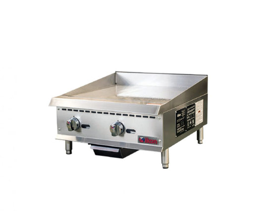 IKON COOKING - Commercial - 24" Gas 2 Burner Thermostatic Control Griddle - 60,000 BTU  - ITG-24