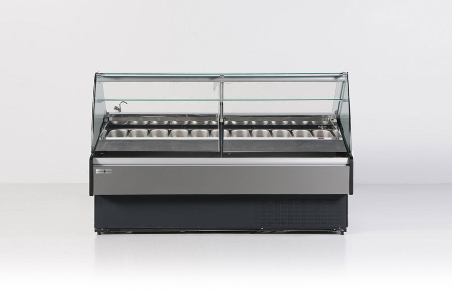 Hydra-Kool - Commercial - 77" Gelato Case with 22 Pan Capacity, Curved Glass - KFM-GL-80-S